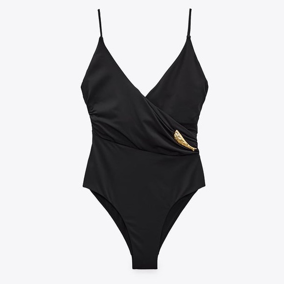 Zara Metal Piece Wrap Swimsuit - Picture 6 of 8
